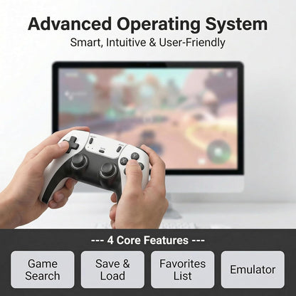 Retro Gaming Console Plug & Play Game Console for TV, 20001 Games-White, 4K HD HDMI Video Console, Dual 2.4G Wireless Controllers, Emulator Stick to Upgrade Nostalgia
