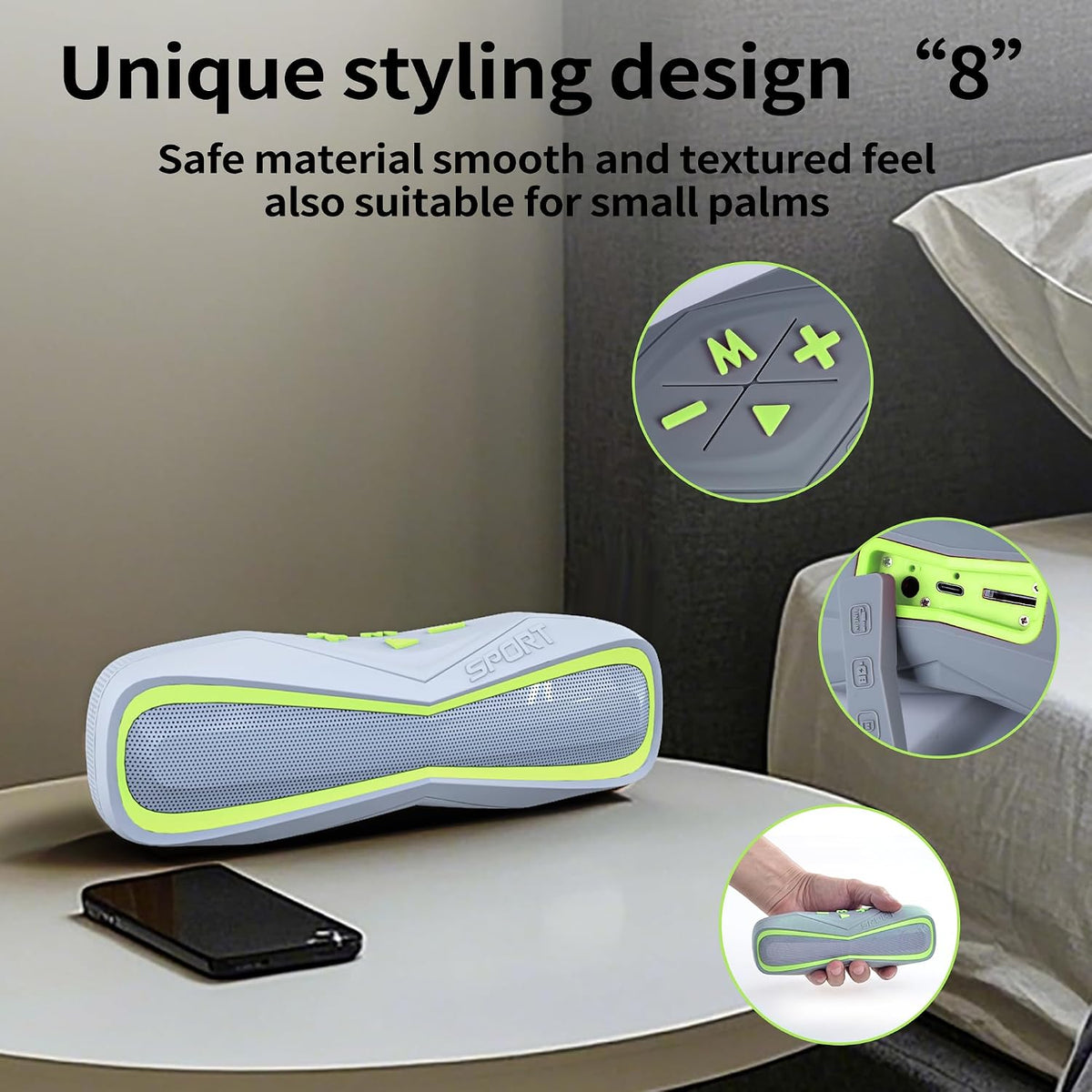 IPX7 Waterproof Bluetooth Speaker, Portable Outdoor Wireless Speaker with Bluetooth 5.3, Dual 1.5" Drivers Stereo Sound, 10W Loud Speaker for Shower, Pool, Beach, Camping (Green)
