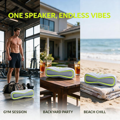 IPX7 Waterproof Bluetooth Speaker, Portable Outdoor Wireless Speaker with Bluetooth 5.3, Dual 1.5" Drivers Stereo Sound, 10W Loud Speaker for Shower, Pool, Beach, Camping (Green)
