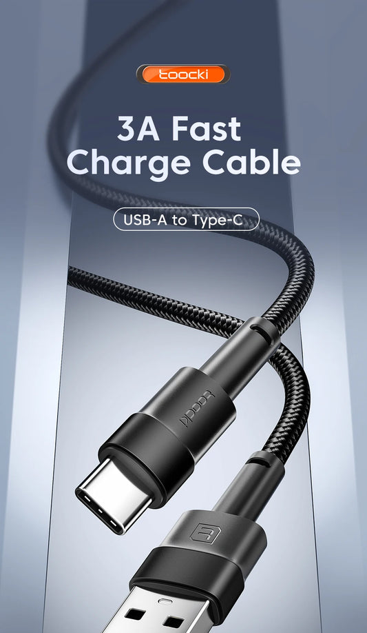 2PCS 3A USB Type C Cable for Realme Xiaomi Samsung Fast Charging Wire USB C Charger Data Cord for Ipad Samsung Poco 1M 2M