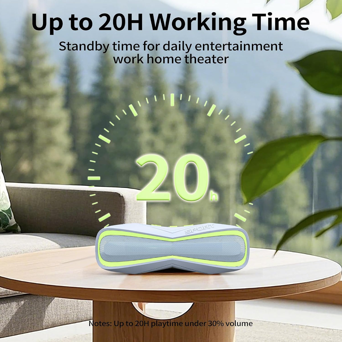 IPX7 Waterproof Bluetooth Speaker, Portable Outdoor Wireless Speaker with Bluetooth 5.3, Dual 1.5" Drivers Stereo Sound, 10W Loud Speaker for Shower, Pool, Beach, Camping (Green)